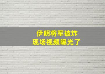 伊朗将军被炸现场视频曝光了