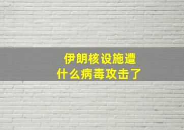 伊朗核设施遭什么病毒攻击了