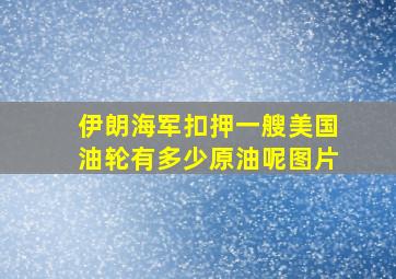 伊朗海军扣押一艘美国油轮有多少原油呢图片