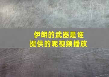 伊朗的武器是谁提供的呢视频播放