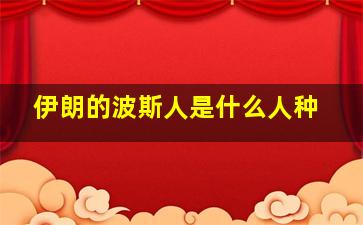 伊朗的波斯人是什么人种