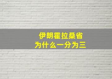 伊朗霍拉桑省为什么一分为三