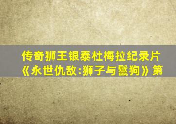 传奇狮王银泰杜梅拉纪录片《永世仇敌:狮子与鬣狗》第