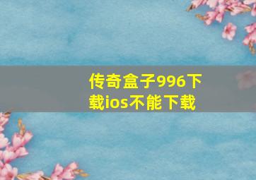 传奇盒子996下载ios不能下载