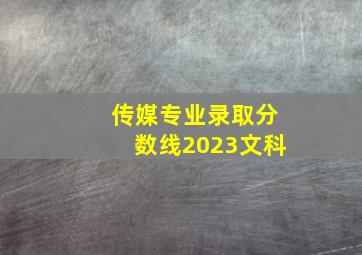 传媒专业录取分数线2023文科