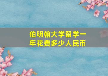 伯明翰大学留学一年花费多少人民币