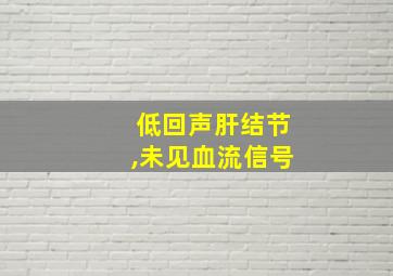 低回声肝结节,未见血流信号