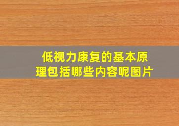 低视力康复的基本原理包括哪些内容呢图片