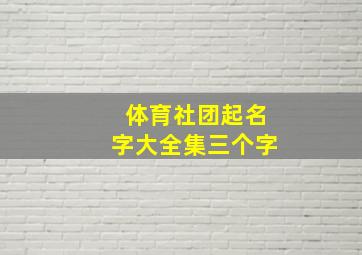 体育社团起名字大全集三个字