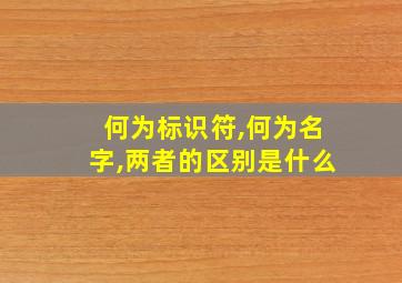 何为标识符,何为名字,两者的区别是什么