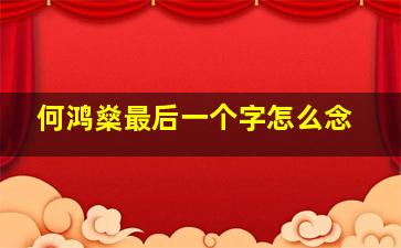 何鸿燊最后一个字怎么念