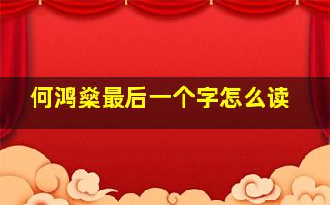 何鸿燊最后一个字怎么读