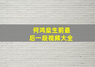 何鸿燊生前最后一段视频大全