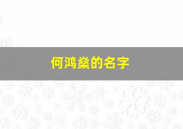 何鸿燊的名字