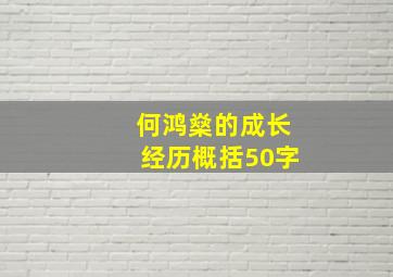 何鸿燊的成长经历概括50字