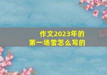 作文2023年的第一场雪怎么写的