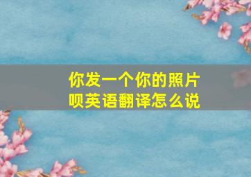 你发一个你的照片呗英语翻译怎么说