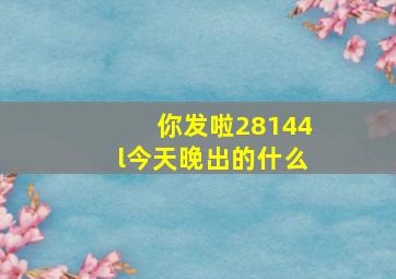 你发啦28144l今天晚出的什么