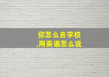 你怎么去学校,用英语怎么说