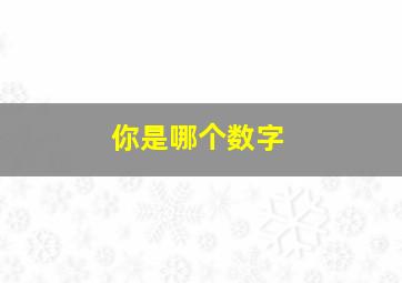 你是哪个数字