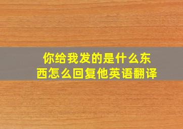 你给我发的是什么东西怎么回复他英语翻译