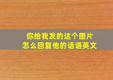 你给我发的这个图片怎么回复他的话语英文