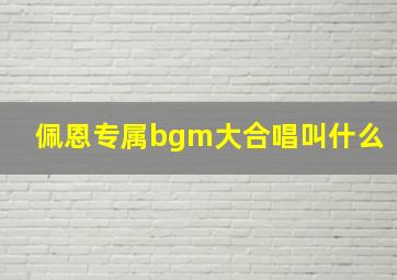 佩恩专属bgm大合唱叫什么