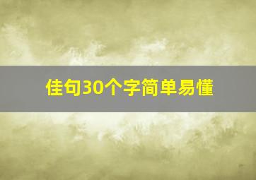 佳句30个字简单易懂