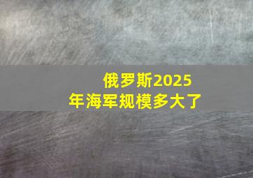 俄罗斯2025年海军规模多大了