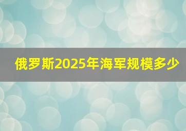 俄罗斯2025年海军规模多少