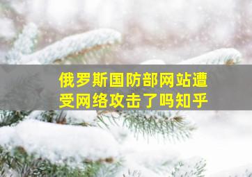 俄罗斯国防部网站遭受网络攻击了吗知乎