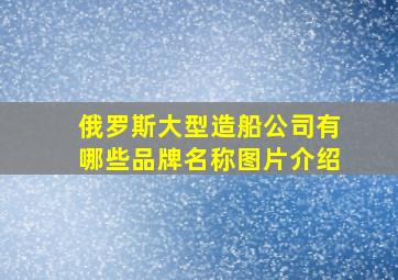 俄罗斯大型造船公司有哪些品牌名称图片介绍