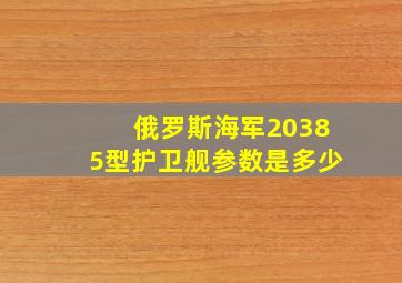 俄罗斯海军20385型护卫舰参数是多少