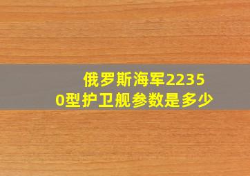 俄罗斯海军22350型护卫舰参数是多少