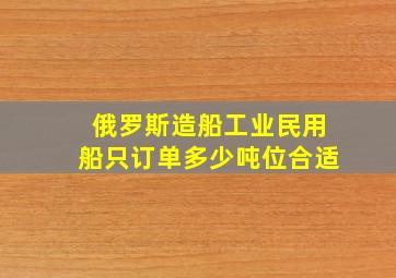 俄罗斯造船工业民用船只订单多少吨位合适