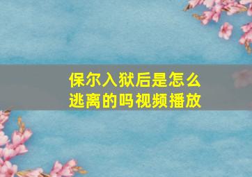 保尔入狱后是怎么逃离的吗视频播放