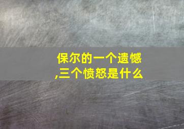 保尔的一个遗憾,三个愤怒是什么