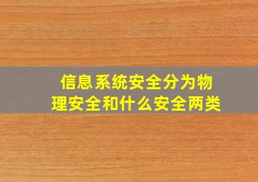 信息系统安全分为物理安全和什么安全两类