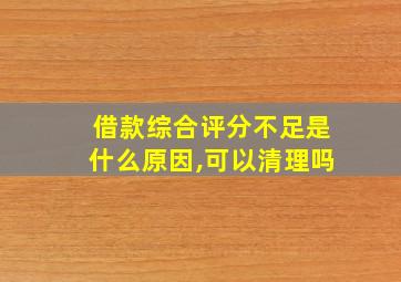 借款综合评分不足是什么原因,可以清理吗