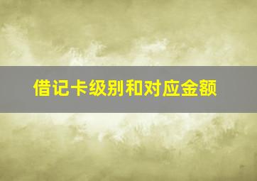 借记卡级别和对应金额