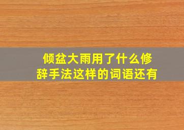 倾盆大雨用了什么修辞手法这样的词语还有