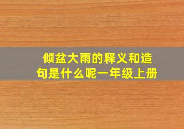 倾盆大雨的释义和造句是什么呢一年级上册