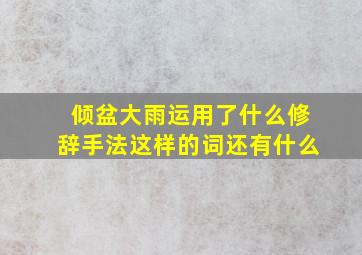 倾盆大雨运用了什么修辞手法这样的词还有什么