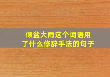 倾盆大雨这个词语用了什么修辞手法的句子