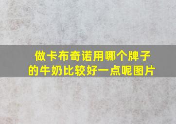 做卡布奇诺用哪个牌子的牛奶比较好一点呢图片