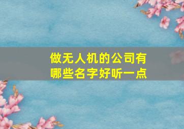 做无人机的公司有哪些名字好听一点