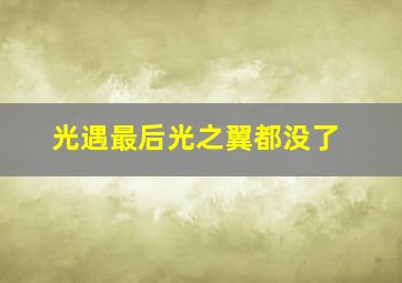 光遇最后光之翼都没了