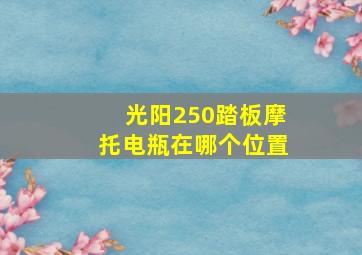 光阳250踏板摩托电瓶在哪个位置