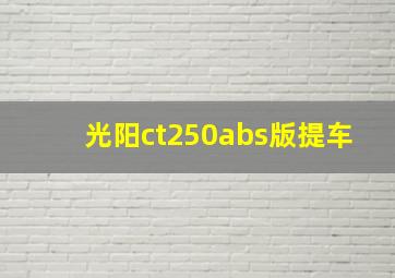 光阳ct250abs版提车