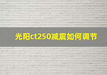 光阳ct250减震如何调节